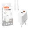 TELTECH ŁADOWARKA SIECIOWA 20W BIAŁY USB+TYP-C + KABEL TYP-C - LIGHTNING PD TCH-02 8 zdj 5904238720936