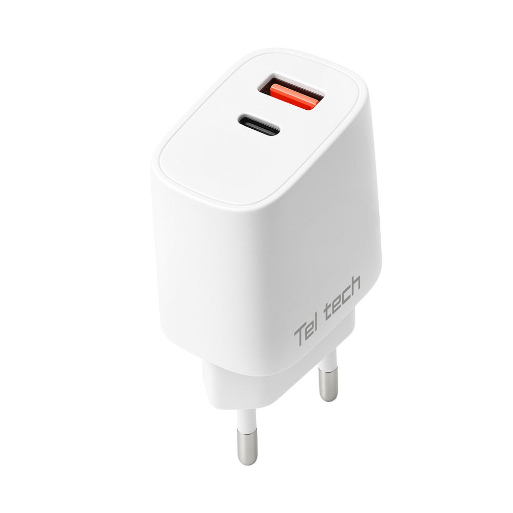 TELTECH ŁADOWARKA SIECIOWA 25W BIAŁY USB+TYP-C TCH-02 3 TELTECH ŁADOWARKA SIECIOWA 25W BIAŁY USB+TYP-C TCH-02 - obrazek 3