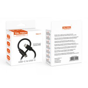 TELTECH KABEL USB PD TYP-C DO TYP-C 5A 100W E-MARKER CZARNY 1M TCA-07 7 zdj 5904238721414 3