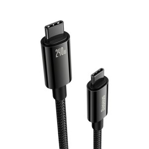 KABEL USB-C DO USB-C BASEUS TUNGSTEN GOLD, 240W, 3M (CZARNY) CAWJ040201 6 zdj 6932172628840 2