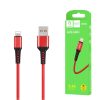 DENMEN KABEL USB DO LIGHTNING 2.4A WZMACNIANY OPLOT IPHONE DENMEN CZERWONY 1M D02L 8 zdj 6973224870077