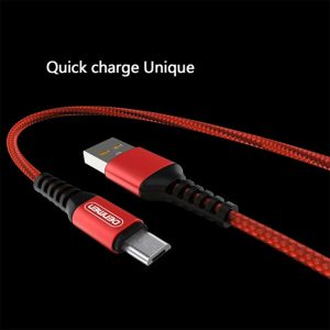 DENMEN KABEL USB WZMACNIANY OPLOT MICR CZERWONY 1M D02V 7 zdj 6973224870107 3