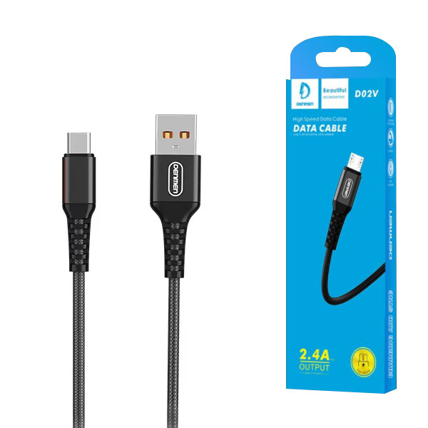 DENMEN KABEL USB WZMACNIANY OPLOT MICR CZARNY1M D02V 1 DENMEN KABEL USB WZMACNIANY OPLOT MICR CZARNY1M D02V