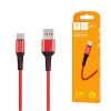 KABEL USB WZMACNIANY OPLOT TYP-C DENMEN CZERWONY 1M D02T 4 zdj 6973224870138
