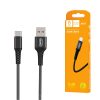 KABEL USB WZMACNIANY OPLOT TYP-C DENMEN CZARNY 1M D02T 9 zdj 6973224870145