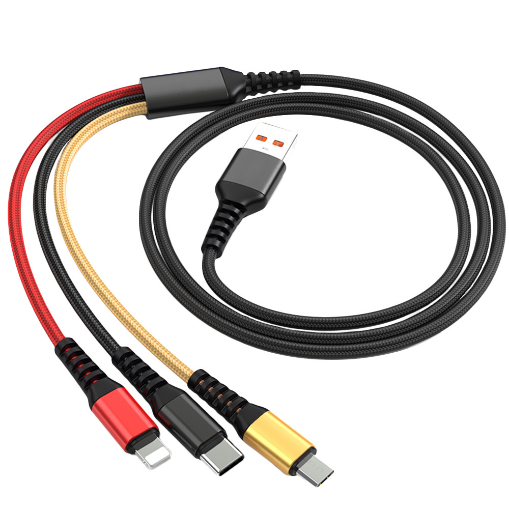 KABEL USB 3W1 DENMEN KOLOR 2,4A 1M WZMACNIANY OPLOT D02E 2 KABEL USB 3W1 DENMEN KOLOR 2,4A 1M WZMACNIANY OPLOT D02E - obrazek 2