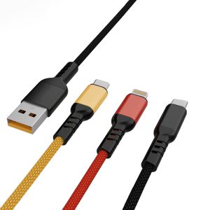 KABEL USB 3W1 DENMEN KOLOR 2,4A 1M WZMACNIANY OPLOT D02E 7 zdj 6973224870176 2