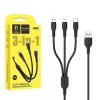 KABEL USB 3W1 DENMEN 2.4A CZARNY 1M D05E TYP-C / MICRO / IPHONE 11 zdj 6973224871029
