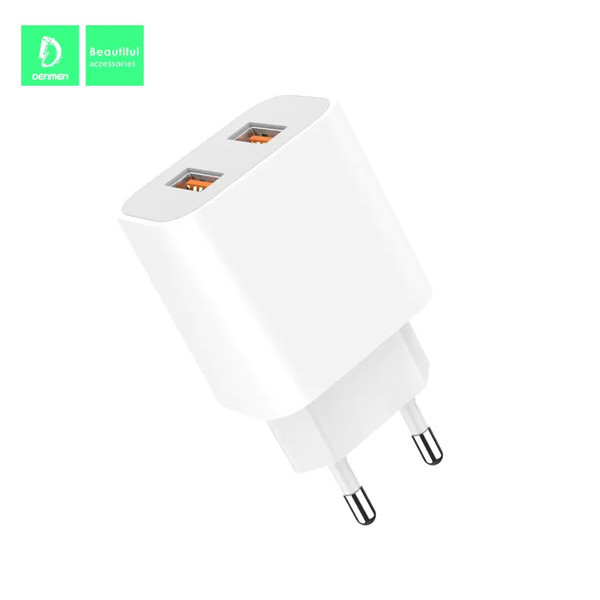 ŁADOWARKA SIECIOWA 2.4A + KABEL USB IPHONE BIAŁA DENMEN 2XUSB 2400mA DC05 12W 3 ŁADOWARKA SIECIOWA 2.4A + KABEL USB IPHONE BIAŁA DENMEN 2XUSB 2400mA DC05 12W - obrazek 3
