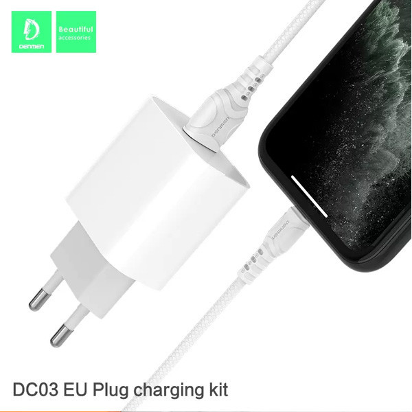 ŁADOWARKA SIECIOWA 2.4A + KABEL USB IPHONE BIAŁA DENMEN 2XUSB 2400mA DC05 12W 6 ŁADOWARKA SIECIOWA 2.4A + KABEL USB IPHONE BIAŁA DENMEN 2XUSB 2400mA DC05 12W - obrazek 6