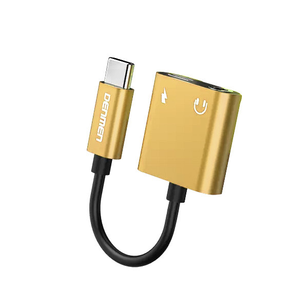 ADAPTER HF TYP-C DENMEN ZŁOTY AUDIO JACK 3.5 CALA + ZASILANIE DU07 2 ADAPTER HF TYP-C DENMEN ZŁOTY AUDIO JACK 3.5 CALA + ZASILANIE DU07 - obrazek 2