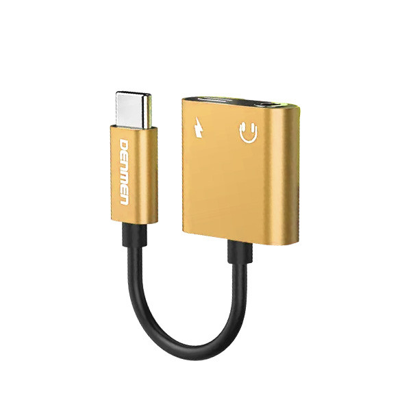 ADAPTER HF TYP-C DENMEN ZŁOTY AUDIO JACK 3.5 CALA + ZASILANIE DU07 3 ADAPTER HF TYP-C DENMEN ZŁOTY AUDIO JACK 3.5 CALA + ZASILANIE DU07 - obrazek 3