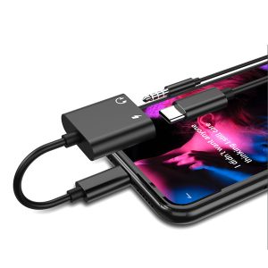 ADAPTER HF IPHONE DENMEN CZARNY AUDIO JACK + ZASILANIE DU08 5 zdj 6973224872736 2