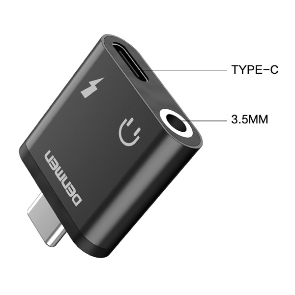 ADAPTER HF TYP-C DENMEN CZARNY AUDIO JACK + ZASILANIE DU09 2 ADAPTER HF TYP-C DENMEN CZARNY AUDIO JACK + ZASILANIE DU09 - obrazek 2