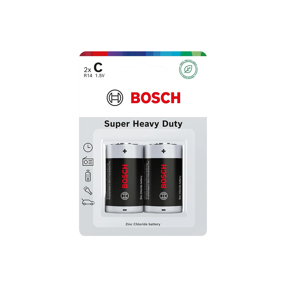 BATERIA BOSCH 2SZT C SUPER HEAVY DUTY R14SHD2B/00 1 BATERIA BOSCH 2SZT C SUPER HEAVY DUTY R14SHD2B/00