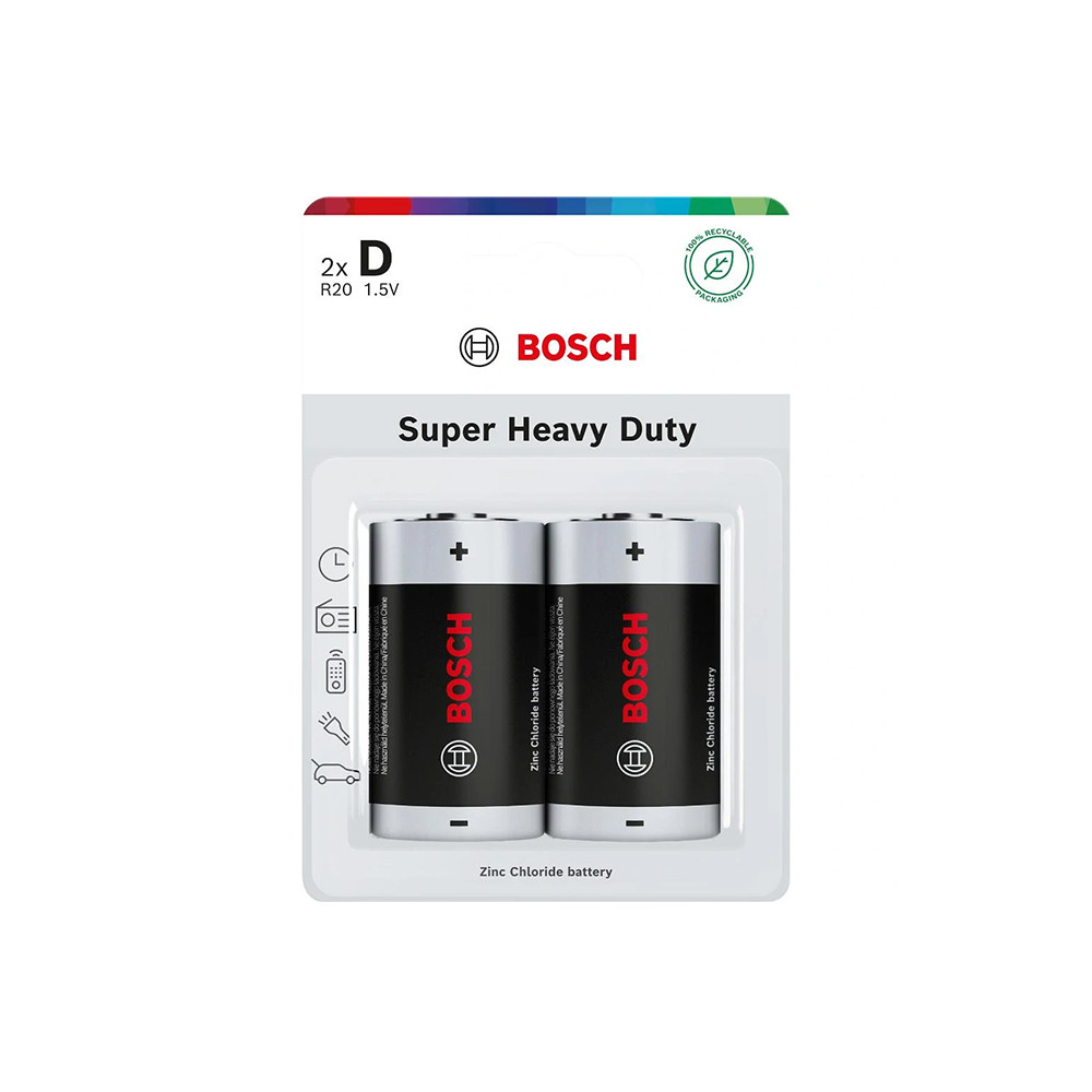 BATERIA BOSCH 2SZT D SUPER HEAVY DUTY R20SHD2B/00 1 BATERIA BOSCH 2SZT D SUPER HEAVY DUTY R20SHD2B/00
