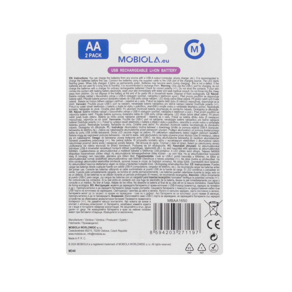 BATERIA / AKUMULATOR MOBIOLA MBAA1650 USB-C 4 BATERIA / AKUMULATOR MOBIOLA MBAA1650 USB-C - obrazek 4