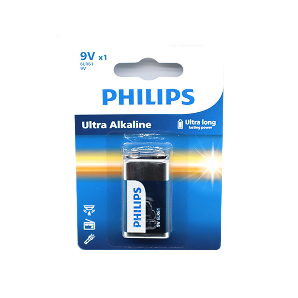 BATERIA ALKALICZNA PHILIPS 6LR61 9V ULTRA ALKALINE Phil-6LR61E1B/10 1 BATERIA ALKALICZNA PHILIPS 6LR61 9V ULTRA ALKALINE Phil-6LR61E1B/10