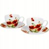 Maki DWIE Porcelanowe Filiżanki 270 ml do KAWY HERBATY - Flower Classic POPPIES 5 Maki 1 01