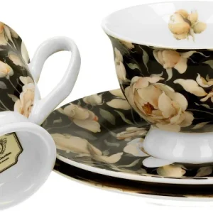Czarna róża duo Komplet 2 Filiżanki porcelanowe espresso ENGLISH Rosses Black 5 czr 3